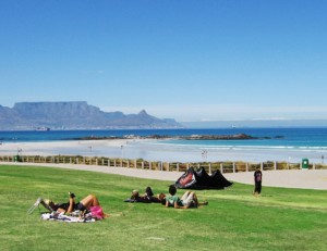 Soaking up the sun at Eden on the Bay Mall in Big Bay, Cape Town